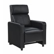 Pemberly Row Upholstered Tufted 5-Recliner Set with 2 Consoles in Black