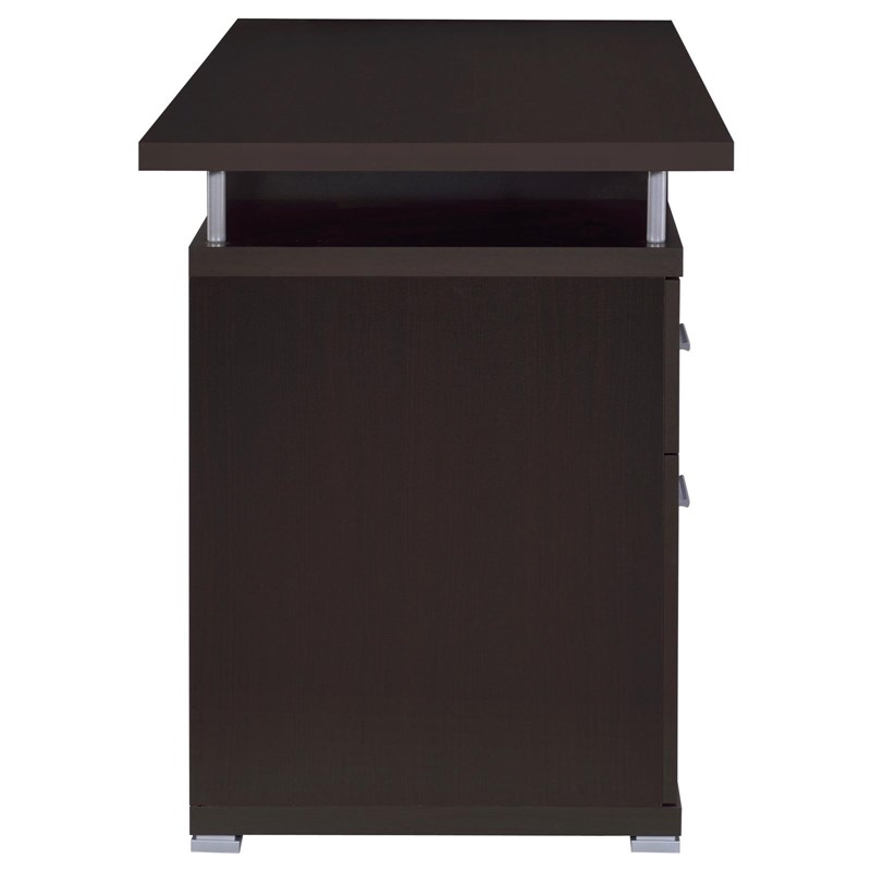 Pemberly Row 55-inch 2-drawer Wood Office Computer Desk in Cappuccino