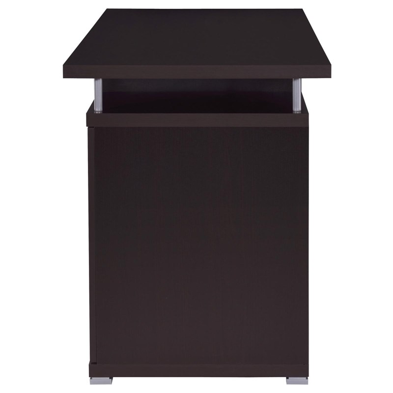 Pemberly Row 55-inch 2-drawer Wood Office Computer Desk in Cappuccino