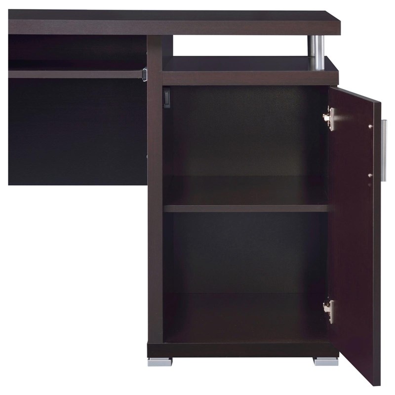 Pemberly Row 55-inch 2-drawer Wood Office Computer Desk in Cappuccino
