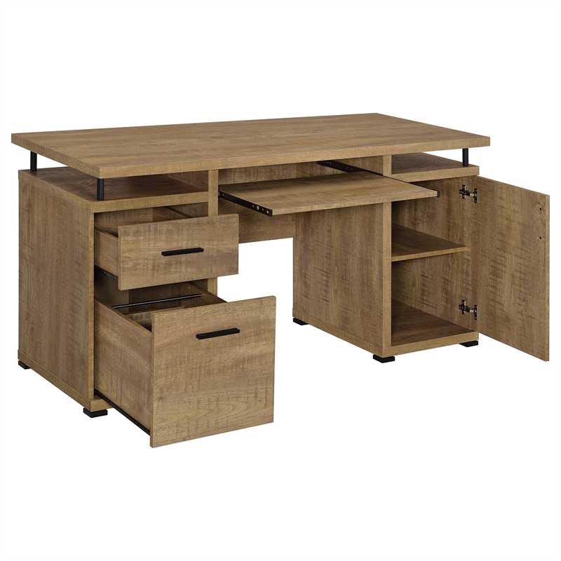 Pemberly Row 55-inch 2-drawer Engineered Wood Office Computer Desk in Mango
