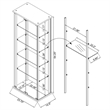 Pemberly Row 4-Shelf Engineered Wood and Glass Curio Cabinet in White