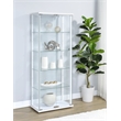 Pemberly Row 4-Shelf Engineered Wood and Glass Curio Cabinet in White
