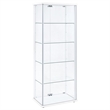 Pemberly Row 4-Shelf Engineered Wood and Glass Curio Cabinet in White