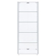 Pemberly Row 4-Shelf Engineered Wood and Glass Curio Cabinet in White