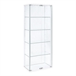 Pemberly Row 4-Shelf Engineered Wood and Glass Curio Cabinet in White