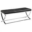 Pemberly Row Leatherette Upholstered Tufted Accent Bench in Black