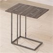 Pemberly Row Expandable C-Shaped Sofa Side Table in Weathered Grey