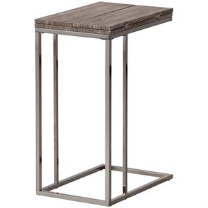 Pemberly Row Expandable C-Shaped Sofa Side Table in Weathered Grey