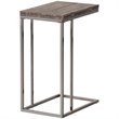 Pemberly Row Expandable C-Shaped Sofa Side Table in Weathered Grey
