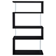 Pemberly Row 63-inch 4-shelf Tempered Glass Panel Bookshelf in Black