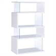 Pemberly Row 63-inch 4-shelf Tempered Glass Panel Bookshelf in White
