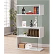 Pemberly Row 63-inch 4-shelf Tempered Glass Panel Bookshelf in White