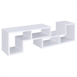 Pemberly Row Multipurpose 2-piece L-Shape TV Stand and Bookshelf in White