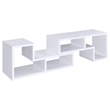 Pemberly Row Multipurpose 2-piece L-Shape TV Stand and Bookshelf in White