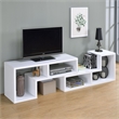 Pemberly Row Multipurpose 2-piece L-Shape TV Stand and Bookshelf in White