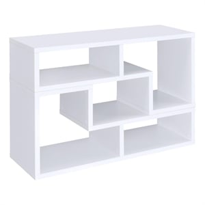 Pemberly Row Multipurpose 2-piece L-Shape TV Stand and Bookshelf in White