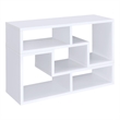 Pemberly Row Multipurpose 2-piece L-Shape TV Stand and Bookshelf in White