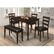 Pemberly Row 5-piece Rectangular Dining Table Set in Cappuccino