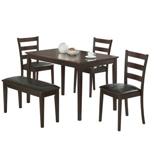 Pemberly Row 5-piece Rectangular Dining Table Set in Cappuccino