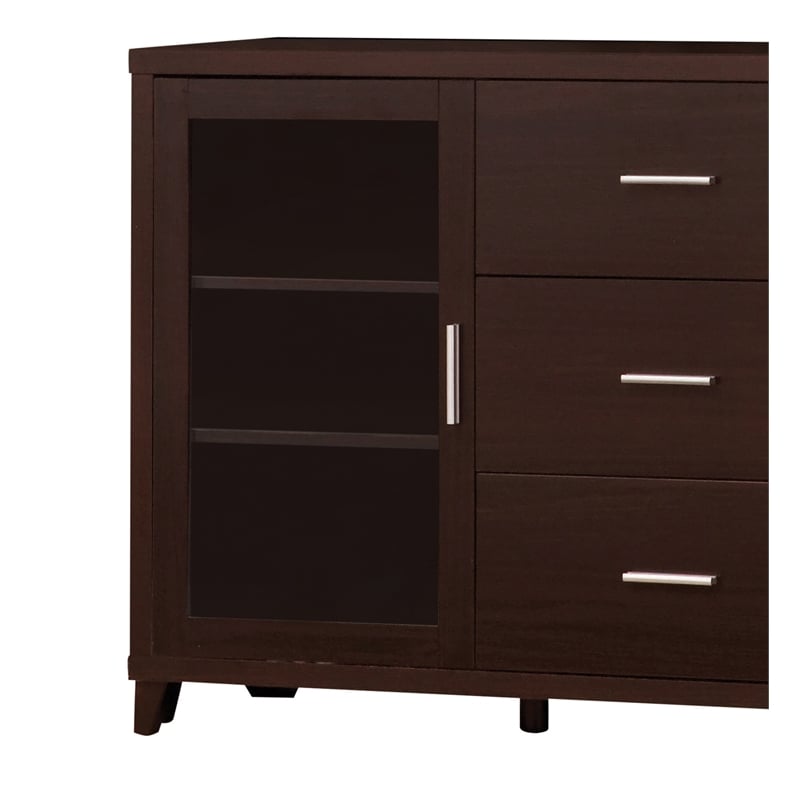 Pemberly Row 2-door Engineered Wood 60-inch TV Stand in Cappuccino