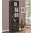 Pemberly Row 4-shelf Engineered Wood Media Tower in Cappuccino