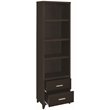 Pemberly Row 4-shelf Engineered Wood Media Tower in Cappuccino