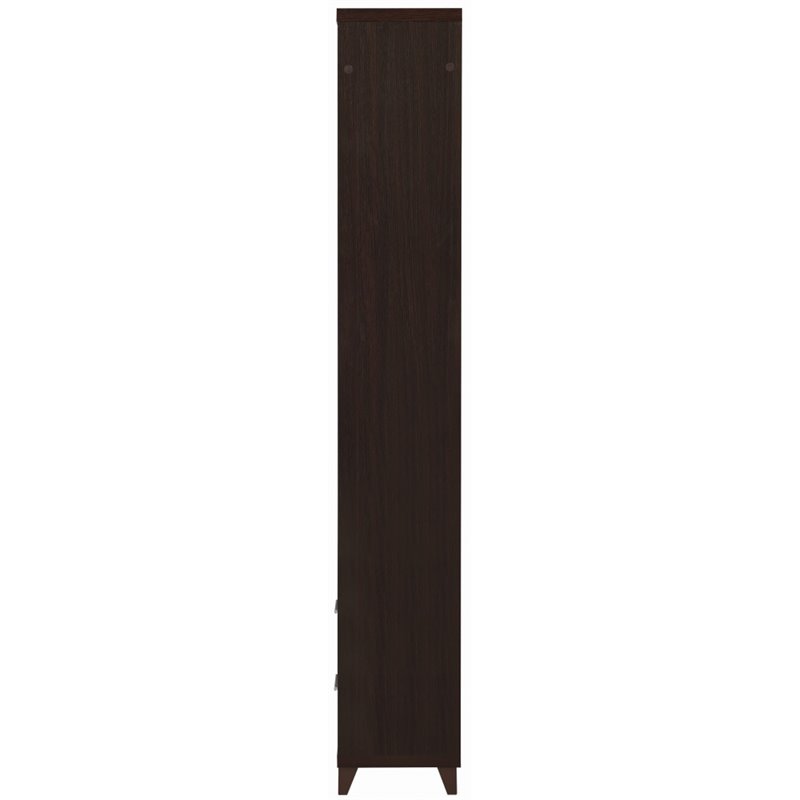 Pemberly Row 4-shelf Engineered Wood Media Tower in Cappuccino