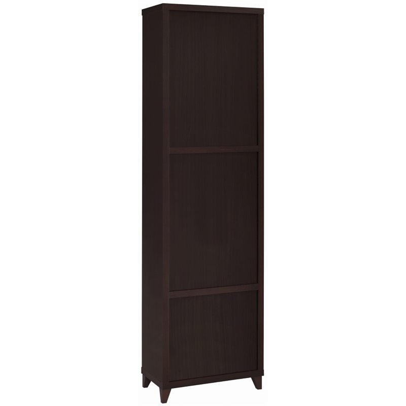 Pemberly Row 4-shelf Engineered Wood Media Tower in Cappuccino