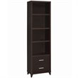 Pemberly Row 4-shelf Engineered Wood Media Tower in Cappuccino