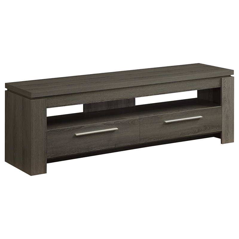 Pemberly Row 2-drawer Engineered Wood 59-inch TV Stand in Weathered Grey