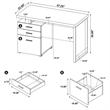 Pemberly Row Engineered Wood 47-inch 3-drawer Computer Desk in Cappuccino