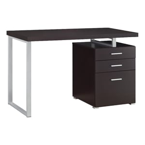 Pemberly Row Engineered Wood 47-inch 3-drawer Computer Desk in Cappuccino