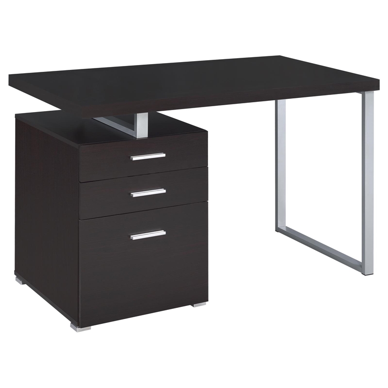 Pemberly Row Engineered Wood 47-inch 3-drawer Computer Desk in Cappuccino