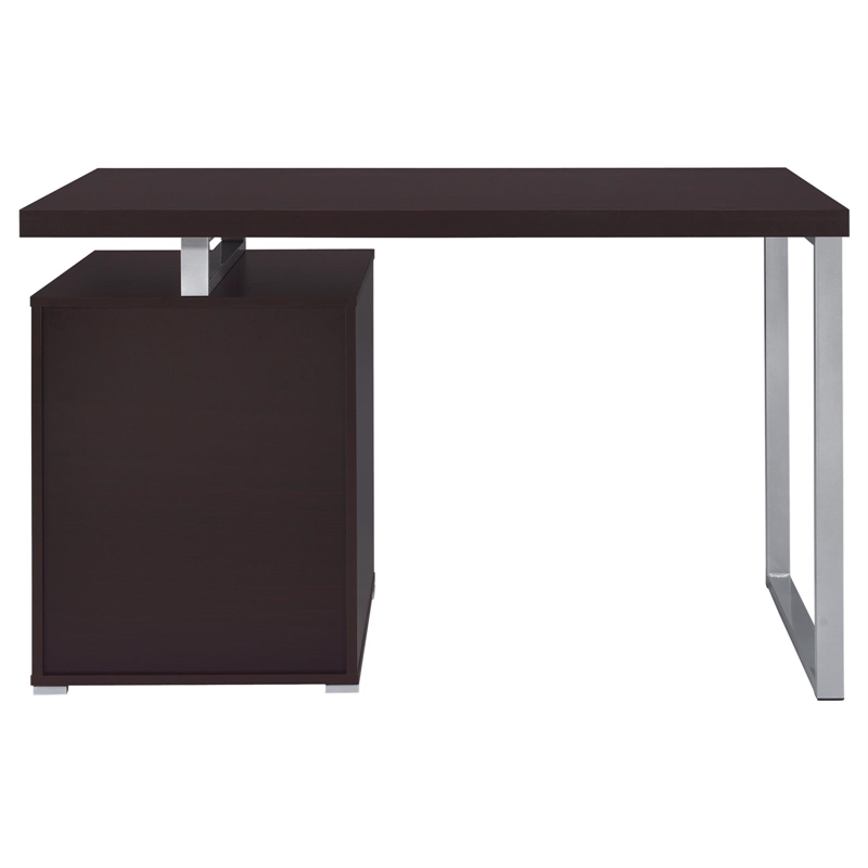 Pemberly Row Engineered Wood 47-inch 3-drawer Computer Desk in Cappuccino