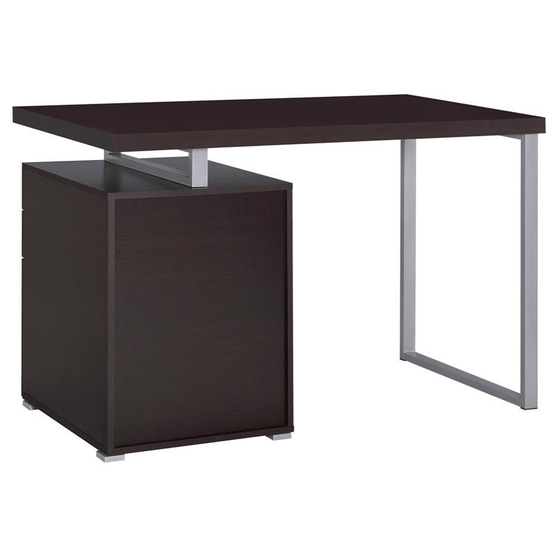 Pemberly Row Engineered Wood 47-inch 3-drawer Computer Desk in Cappuccino