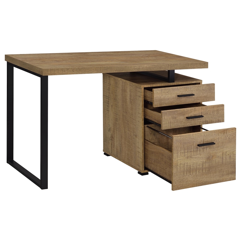 Pemberly Row Engineered Wood 47-inch 3-drawer Office Computer Desk in Brown