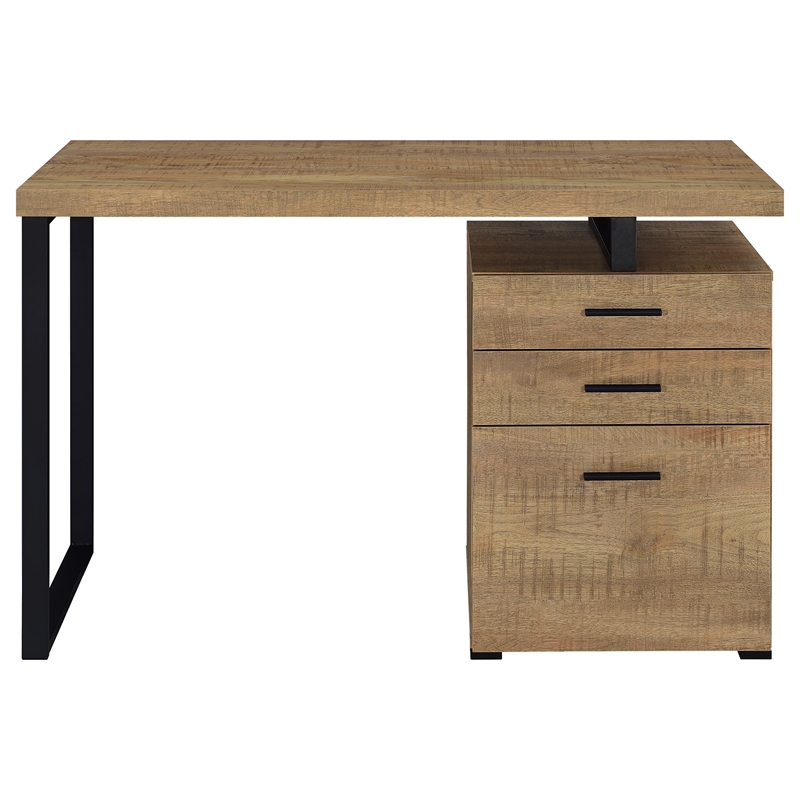 Pemberly Row Engineered Wood 47-inch 3-drawer Office Computer Desk in Brown