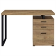 Pemberly Row Engineered Wood 47-inch 3-drawer Office Computer Desk in Brown