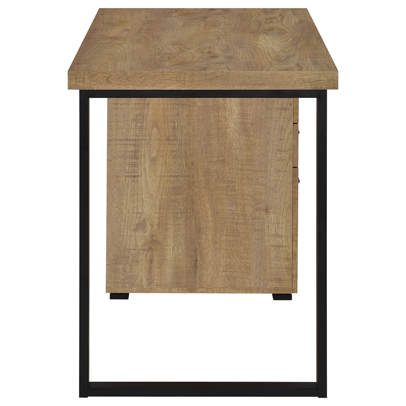 Pemberly Row Engineered Wood 47-inch 3-drawer Office Computer Desk in Brown