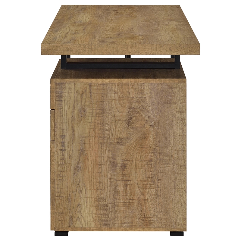 Pemberly Row Engineered Wood 47-inch 3-drawer Office Computer Desk in Brown