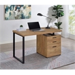 Pemberly Row Engineered Wood 47-inch 3-drawer Office Computer Desk in Brown