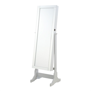 Pemberly Row Cheval Mirror with Jewelry Box Storage in Dove Grey