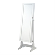 Pemberly Row Cheval Mirror with Jewelry Box Storage in Dove Grey
