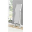 Pemberly Row Cheval Mirror with Jewelry Box Storage in Dove Grey