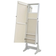 Pemberly Row Cheval Mirror with Jewelry Box Storage in Dove Grey