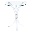 Pemberly Row Round Tempered Glass Top Acrylic Side Table in Clear