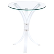Pemberly Row Round Tempered Glass Top Acrylic Side Table in Clear
