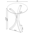 Pemberly Row Round Tempered Glass Top Acrylic Side Table in Clear