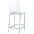Pemberly Row Clear Acrylic Counter Height Chair Set of 2 in Chrome